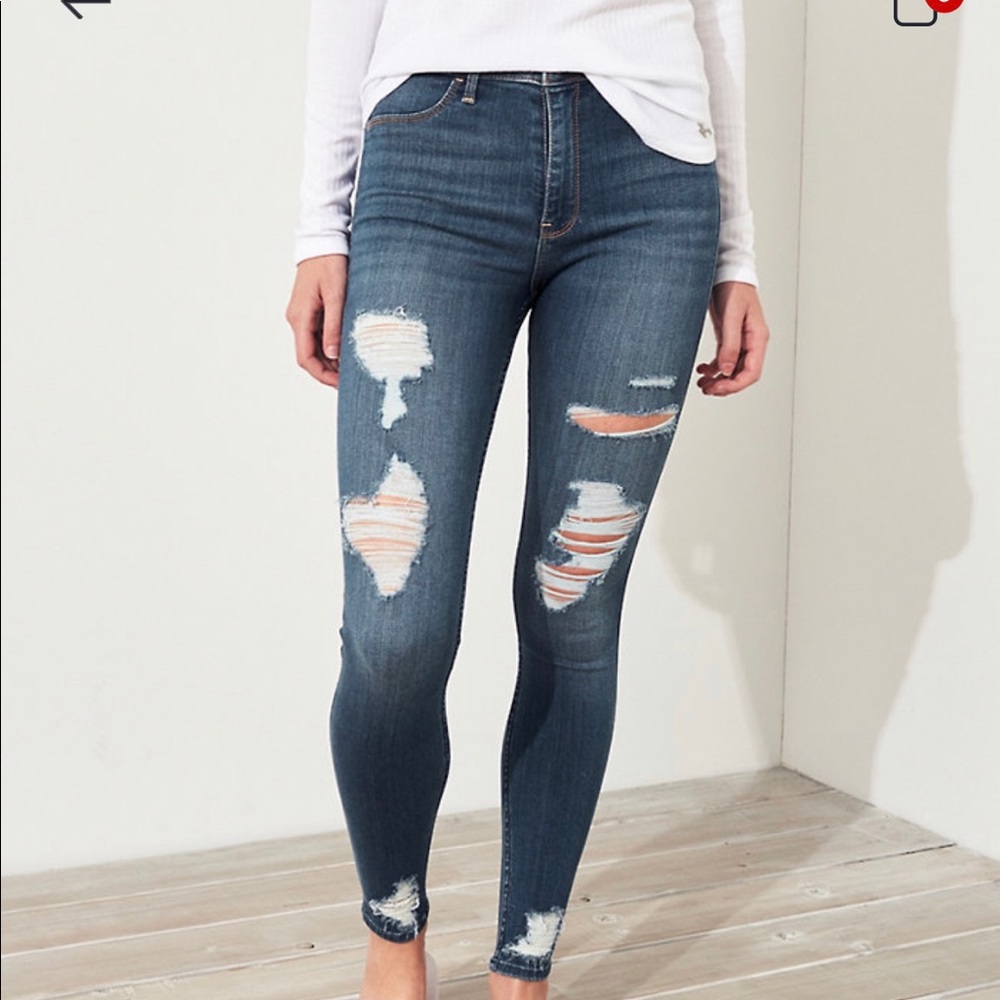 High-Rise Ripped Jeggings